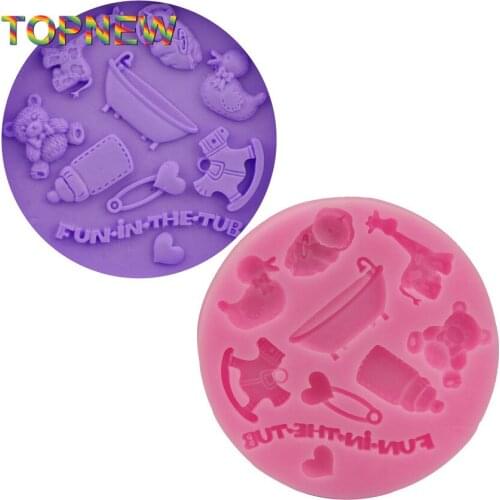 DIY Beautiful Kids Toys Duck Tub Bear Giraffe Cake Molds Fondant Silicone Chocolate Silicone Moulds Candy Pastry Tools C1753