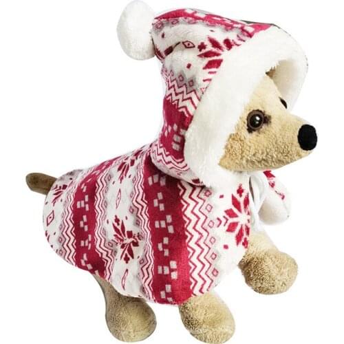 Small Pet Cat and Dog Warm Shawl Christmas Theme New Pet Dog Cat Clothes Cloak Blanket Snow Fleece Cat and Dog Clothing