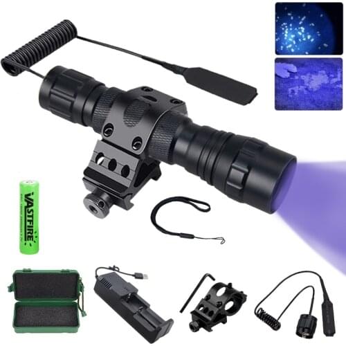 10W 365nm UV Flashlight Ultraviolet Torch Scorpion UV Light Pet Urine Detector Money Inspect Light rechargeable outdoor lighting