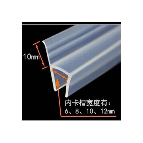 5M/lot h shape silicone rubber shower room door window glass seal strip weatherstrip for 6/8/10/12mm glass Free shipping