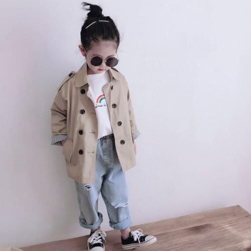2021 Windbreaker Spring Autumn Coat Girls Kids Outerwear Teenage Top Children Clothes Costume Ruffle Evening Party High Quality