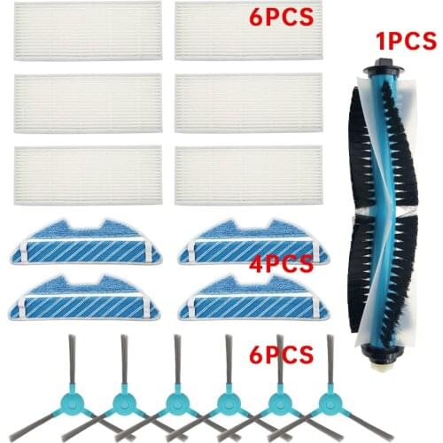 HEPA Air Filter Mop Cloth Main Roller Side Brush for Conga 1290 1390 Robot Vacuum Cleaner Replacement Spare Accessories Parts