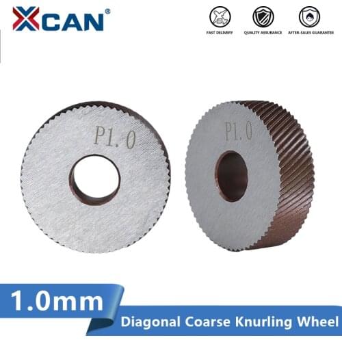 XCAN 2pcs 1.0mm Anti Slip HSS Diagonal Coarse Knurling Wheel Diameter 26mm for Metal Lathe Wheel Knurling Tools