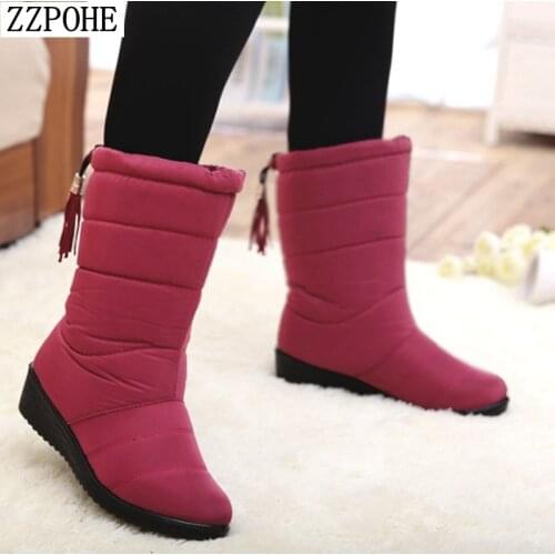 ZZPOHE Winter Women Shoes Woman Fashion Waterproof Keep Warm Snow Boots Mother Casual Soft comfortable Boots ladies shoes