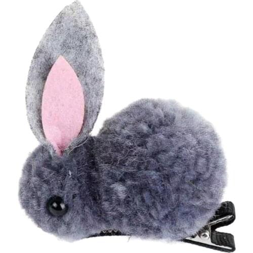 Little Cute Cartoon Felt Three-dimensional 1PC Popular Korean Teddy Gog Hairpin Plush Ball Childrens Hair Accessories