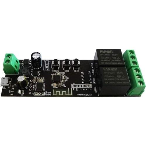 2 Channel WiFi Momentary Inching Relay Self-Locking Switch Module Smart Life/Tuya APP Control WiFi Relay Module