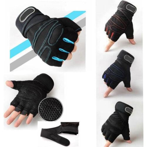 2019 New Style Fashion Hot Weight lifting Patchwork Gym Gloves Training Fitness Wrist Wrap Workout Exercise Sports