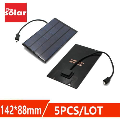 Solar Panel 5V 2W Micro USB Android Poly silicon Solar Cells Charger Pane Fast DIY Outdoor Battery Portable Travel Tablet