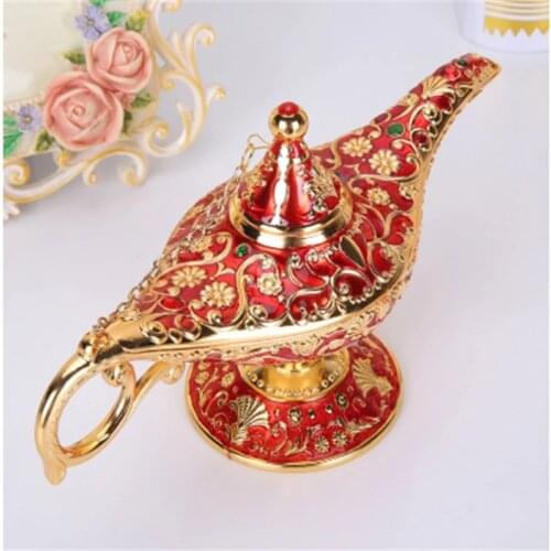 Aladdin Magic Lamp Retro Home Decoration Traditional Hollow Out Fairy Tale Wishing Genie Tea Pot Crafts Deco