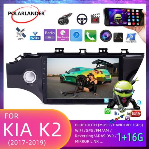 Car Radio 2 Din 10.1 Inch Android 9.1 1G+16G Bluetooth WiFi 4G MirrorLink GPS Navigation Touch Screen For K/ia K2 2017 2018 2019