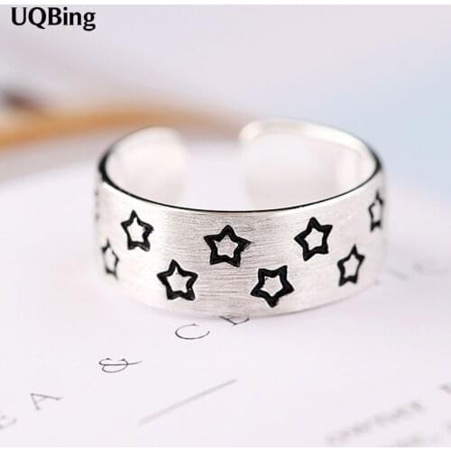 Free Shipping 925 Sterling Silver Star Rings For Women Jewelry Beautiful Finger Open Rings For Party Birthday Gift