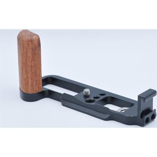 Wood Handle Quick Release Plate Vertical Shooting L Plate Support Microphone Fill Light For Fuji X-100V