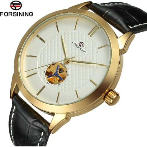 Forsining 2021Stainless Steel Waterproof Mens Skeleton Watches Top Brand Luxury Transparent Mechanical Sport Male Wrist Watch