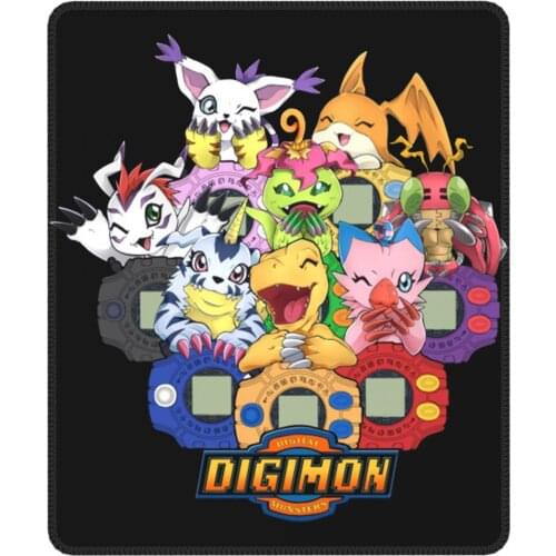 Adventure Team Gaming Mouse Pad Digimon Nostalgic Anime with Locking Edge Desk Mat Pads Rubber PC Table Decoration Cover