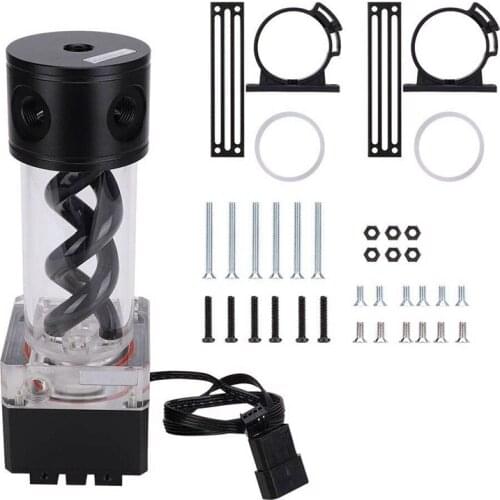 Water Cooling Tank Kit,800L/H CPU Cooling Cylinder Pump System,Water Cooling Pump Reservoir, Black