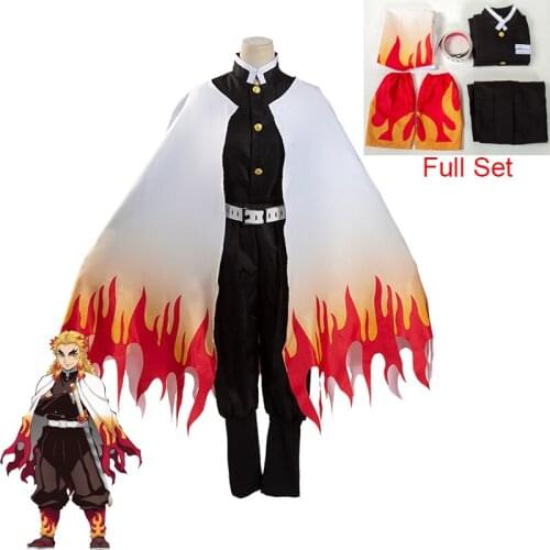 2020 The Movie: Mugen Train Rengoku Kyoujurou Cosplay Costume Demon Slayer Kimetsu no Yaiba Kisatsutai Uniform Sets