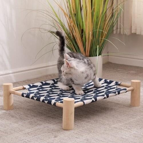 Dog kennel pet camping bed four seasons general solid wood removable and washable cat bed summer cool kennel