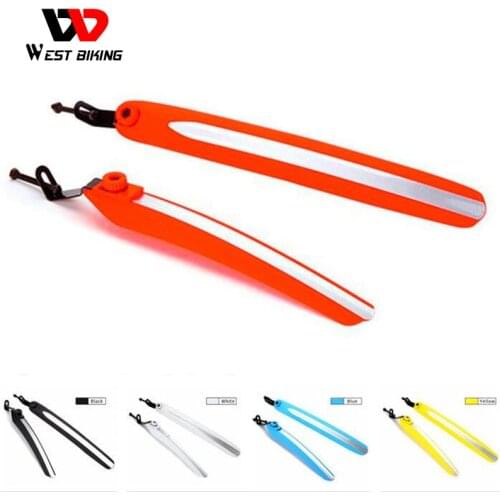 WEST BIKING 2Pcs Bicycle Fenders Bike Front/Rear Fender Quick Release With Reflect Tape Bicycle Mudguard Wings Cycling Fenders