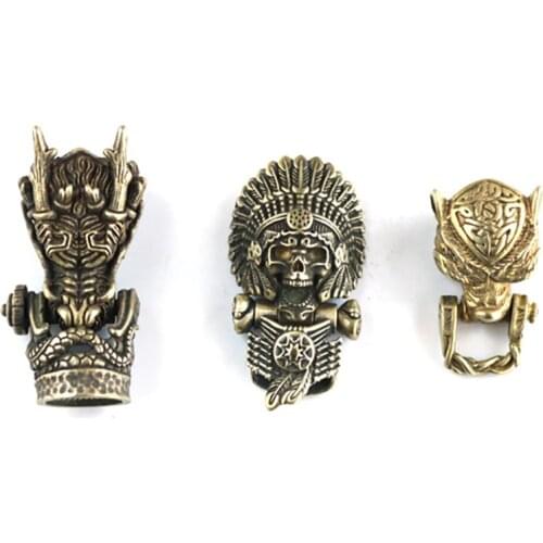 Brass Skull Knife Beads Umbrella Cord DIY Accessories Bracelet Detachable Pendant