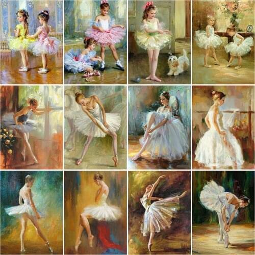 MomoArt DIY Diamond Painting Dance Cross Stitch Kits Diamond Mosaic Portrait Full Drill Square Embroidery Woman Child Handicraft