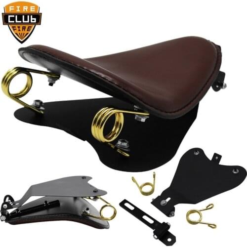 Motorcycle Solo Seat with Baseplate and Springs Bracket Sitting Cushion Mounting Kit For Bobber Chopper Universal