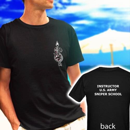 2019 Summer Hot Sale Men T-shirt US ARMY SNIPER SCHOOL MARINE shirt LOGO BADGE black tshirt tee shirts