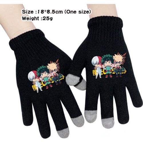 My Hero Academia Midoriya Izuku Anime Knitted Gloves Boku no hero academia Cartoon Gloves Men Fashion Warm Gloves Mittens Gifts