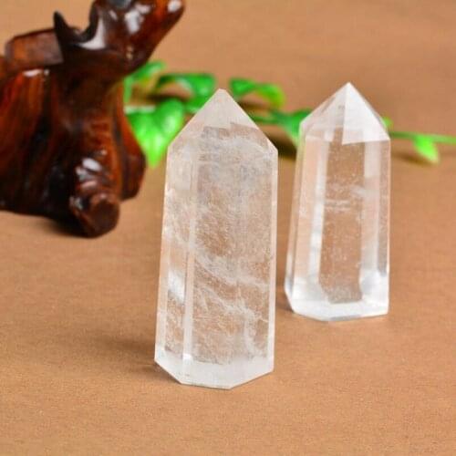 Natural White Crystal Hexaprism Prism decorate Lighting Ornaments