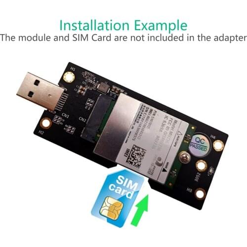NGFF M.2 Key B to USB 3.0 Adapter Expansion Card with SIM 8pin Card Slot for WWAN/LTE 3G/4G/5G Module Support 3042/3052 M.2 SSD
