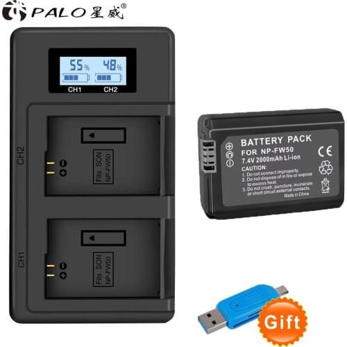 NP-FW50 np fw50 NP FW50 Camera Batteries with LCD Smart Charger For Sony Alpha a6500 a6300 a6000 a5000 a3000 a7R NEX-3