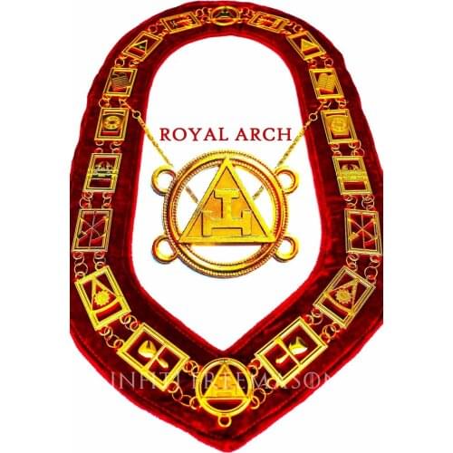 Masonic master Mason chain collar Masonic Regalia Knights Templar Metal Golden Chain Collar Red Bass