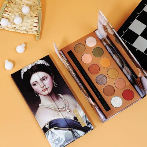 12-color Royal Power Oil painting Eyeshadow Palette Hot Sale Matte Pearlescent Earth Color Eyeshadow Set