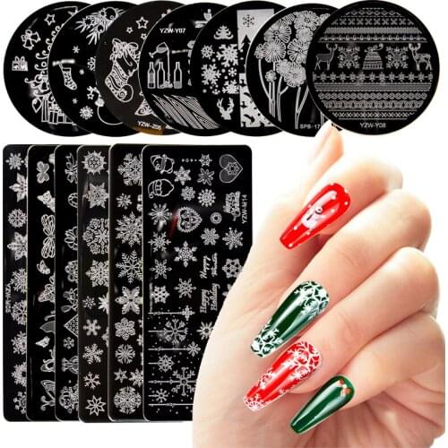 1 PC Nail Art Stamp Plates Nail Polish Print Leaf Flower Dreamcatcher Snowflake Christmas Stamper Scrapper Sponge