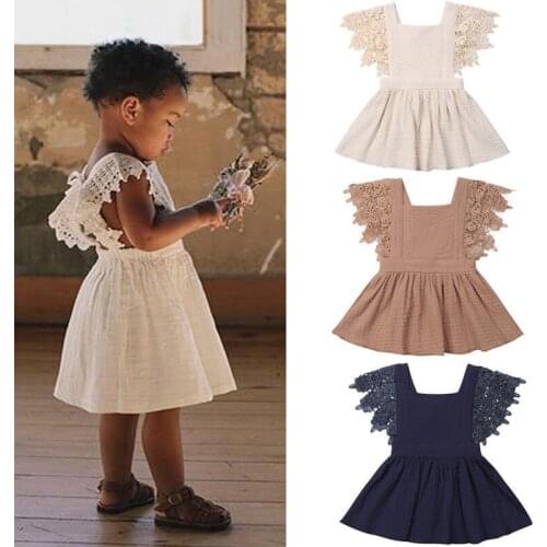 0-3Y Summer Newborn Infant Baby Dress Soft Cotton Toddler Dress Lace Party Dresses For Girls Fashion Baby Toddler Girl Clothes