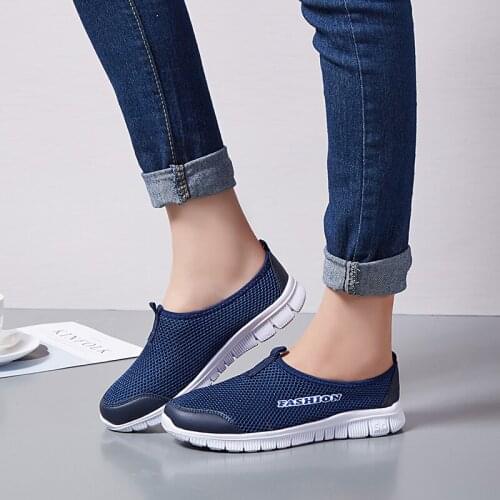 Breathable Fabric Casual Womens Sports Shoes Spring Summer Walking And Outdoor Fashion Light Straight Shoes Large 35-43