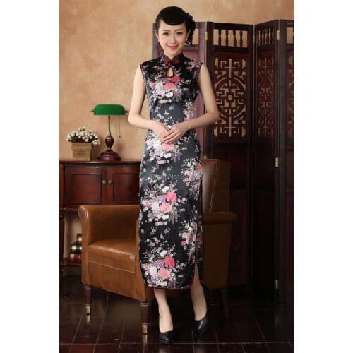 Shanghai Story Floral print evening dress long Qipao Dress chinese traditional cheongsam Chinese style dress 4 color