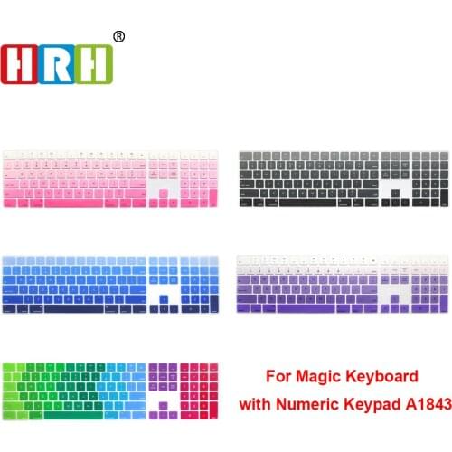 HRH Silicone Keyboard Cover Keypad Skin Protector For Apple Magic Keyboard with Numeric Keypad A1843 MQ052LL/A Released in 2017