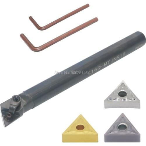 Internal Turning Tool Of CNC Lathe,S16Q-MTJNR16 (16mm)Right，with 3 TNMG160404（TNMG 331）Triangle Hard Alloy Blades