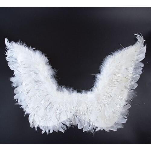 High Quality White Goose Feathers Angel Wings DIY Wedding Dress Stage Show Accessory Party Costume Decoration Plumes For Crafts