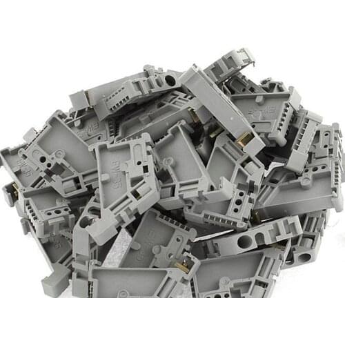 WSFS Hot 50Pcs 35mm DIN Rail Terminal Block End Stopper Mounting Clips