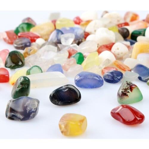 1 Bag 100g Colorful Mixed Irregular Shape Tumbled Stones Rock Gem Beads Chips Decoration Crafts Home Decor