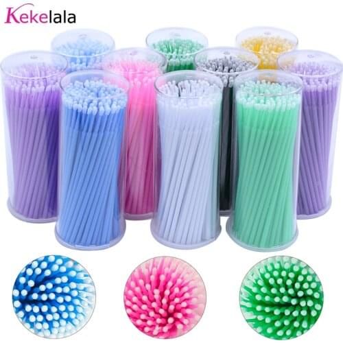Kekelala 100PCS/Bottle Eyelash Extension Cleaning Swabs Lash Lift Glue Remover Applicators Microblade Makeup Micro Brushes Tool