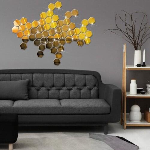 12 Pieces Removable Wall Sticker Mirror Effect Wall Sticker Decal for Home Living Room Bedroom Decor, 4 Colors