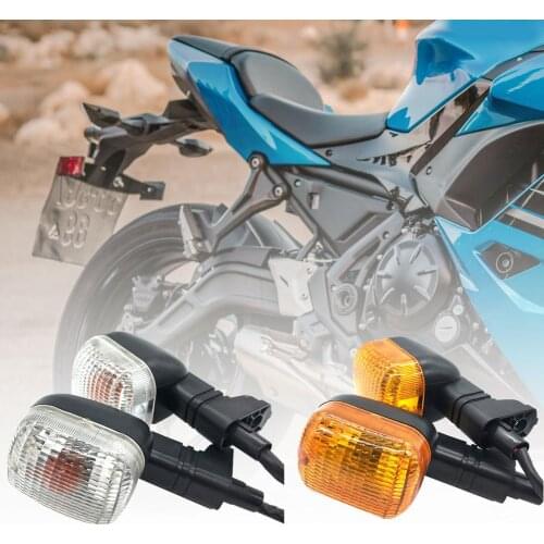 2Pcs Motorcycle Motorbike Turn Signals Blinker Amber/White Indicator Light Lamp
