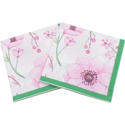 20pcs/lot Color Printed Napkins Flowers and Plants Facial Tissues Birthday Wedding Anniversary Days Party Paper Towel Decor