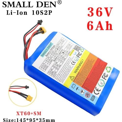 36v 6Ah 18650 li-ion battery pack ebike ultra-thin portable 250-500W 10S2P 42V Electric scooter extension spare battery with BMS