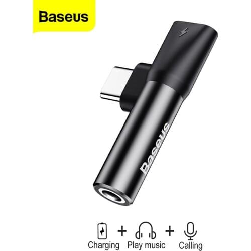 Baseus USB Type C to 3.5mm Jack Adapter For Xiaomi Mi 9 8 Huawei Mate 30 P30 Pro Type-C OTG USB-C USBC Audio Splitters Adapter