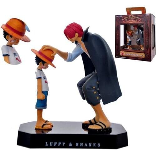 Anime One Piece Monkey D Luffy & Shanks Moving Scenes 18cm PVC Action Collection Figures Model Toys