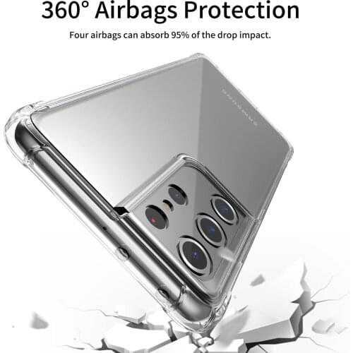 Fall Protection Transparent TPU Case for Samsung Galaxy S21 Plus Note 20 Ultra S10 S8 S9 Plus S21 Ultra Note 10 8 9 Back Cover