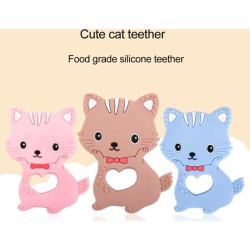 Baby Teethers Baby Children Soft Silicone Cartoon Cat Teether Training Toys Safety For Infant Teething